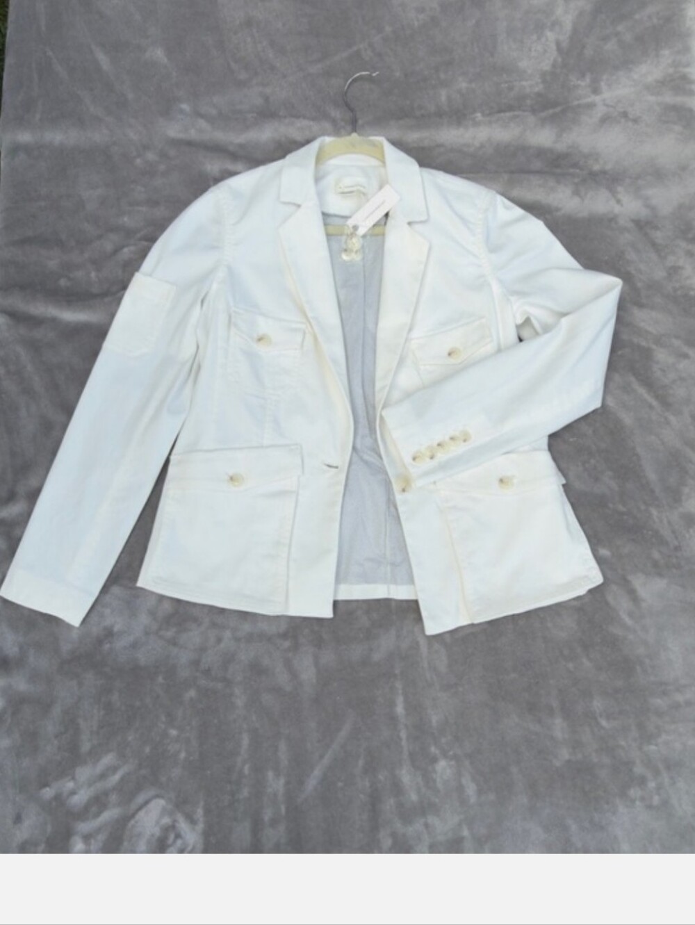 Anthropologie White Cotton Blazer Jacket - Picture 14 of 14